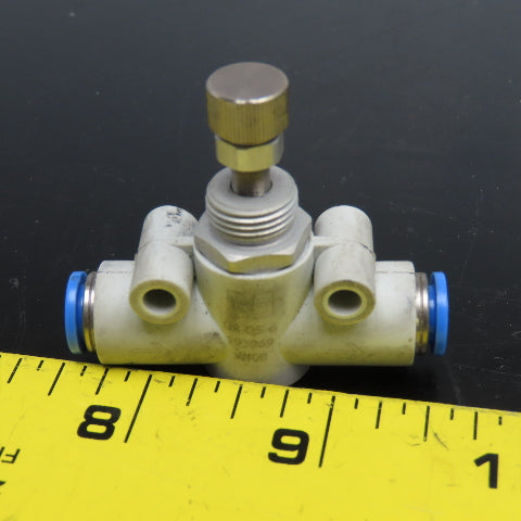 Festo GR-QS-6 6mm Push To Connect Inline Pressure Regulator Flow Control Lot/4