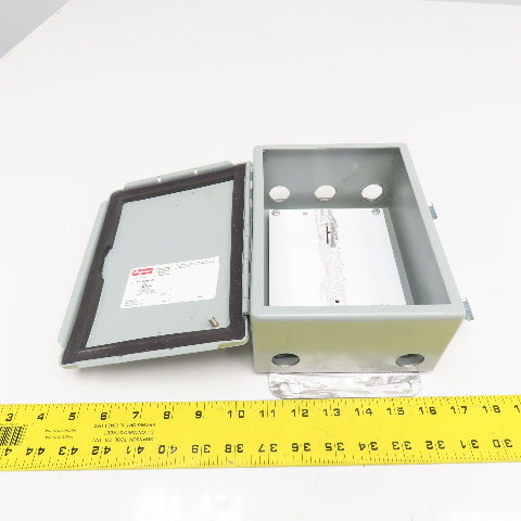 Hoffman A806CHQR 8" x 6" x 3-1/2" Deep Electrical Enclosure Type 12,13 W/ Plate