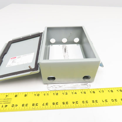 Hoffman A806CHQR 8" x 6" x 3-1/2" Deep Electrical Enclosure Type 12,13 W/ Plate