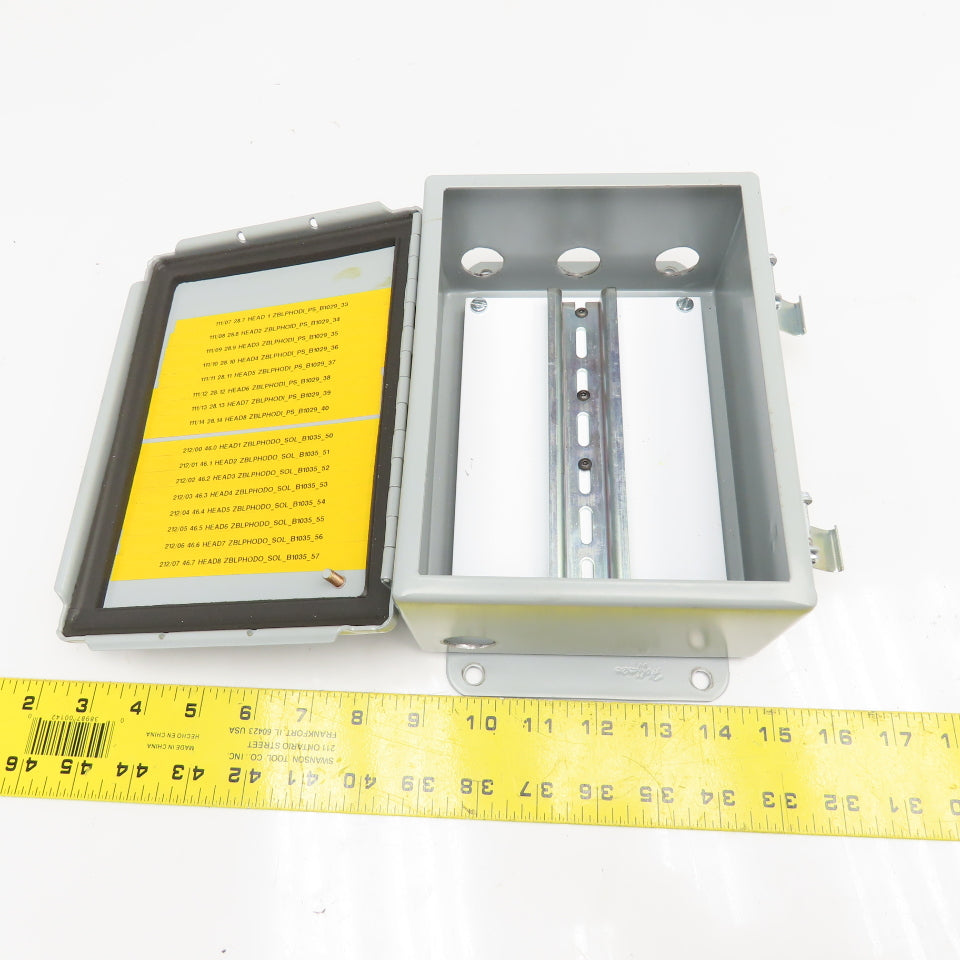 Hoffman A806CHQR 8" x 6" x 3-1/2" Deep Electrical Enclosure Type 12,13 W/ Plate