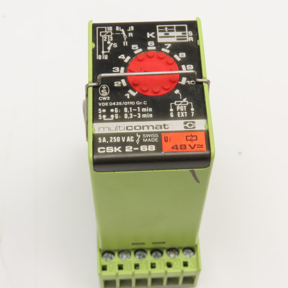 Multicomat CSK 2-68 5A 250VAC Timing Relay 48VAC Coil