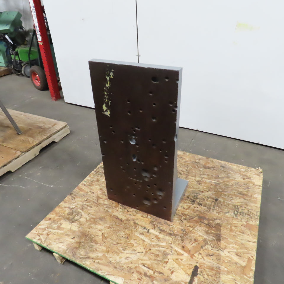 36-1/4x18-1/8 W x 13-3/4" T Webbed Steel Angle Plate Set Up Fixture 1-3/4" Thick
