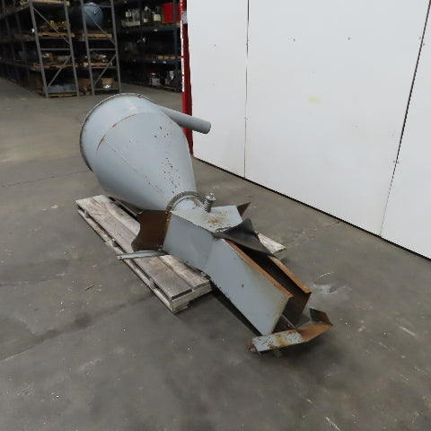 Open Top Cyclone Funnel Hopper Bulk Material Feeder Receiver 5"Intake 1/4" Walls
