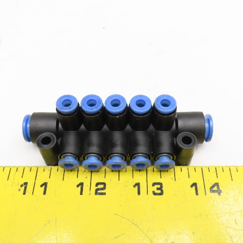 Festo 12 Port Push To Connect Manifold Inlet Port 5/16" 10 Port Outlet 5/32"