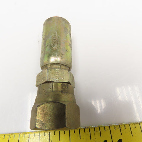 7/8-14 (-10) JIC Swivel Female x 3/8" (-6) Hose Crimp Hydraulic Straight Fitting