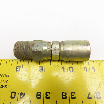 1/2"-14 (-8) NPSM Male Swivel x 1/2" (-8) Hose Crimp Hydraulic Straight Fitting