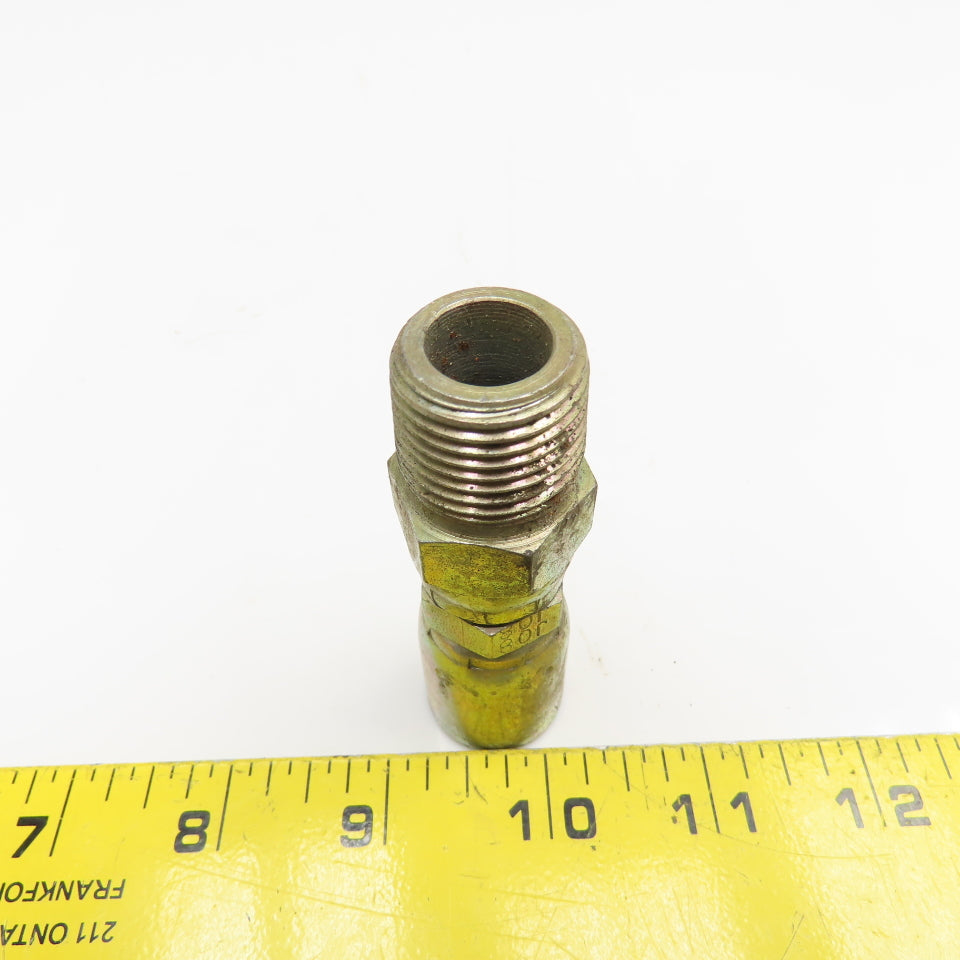 1/2"-14 (-8) NPSM Male Swivel x 1/2" (-8) Hose Crimp Hydraulic Straight Fitting
