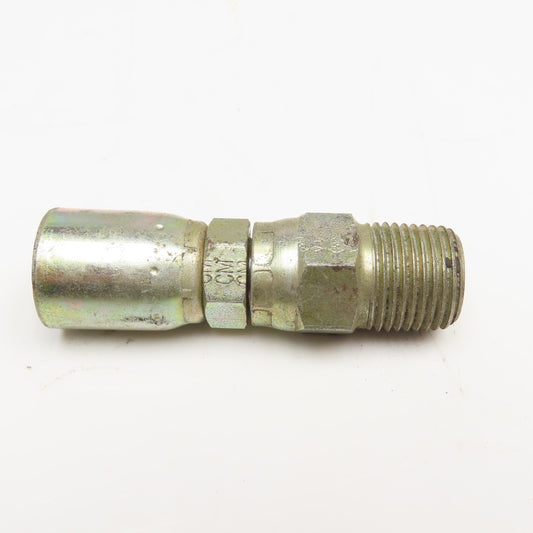1/2"-14 (-8) NPSM Male Swivel x 1/2" (-8) Hose Crimp Hydraulic Straight Fitting