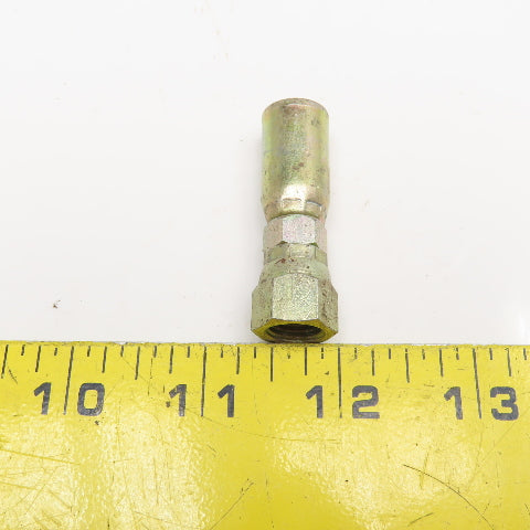 7/16"-20 (-4) JIC Female Swivel x 1/4" Crimp Hydraulic Hose Fitting