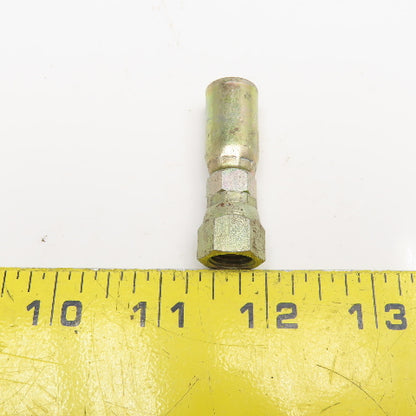 7/16"-20 (-4) JIC Female Swivel x 1/4" Crimp Hydraulic Hose Fitting