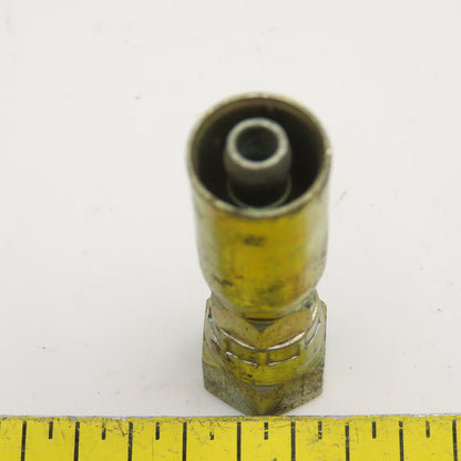 7/16"-20 (-4) JIC Female Swivel x 1/4" Crimp Hydraulic Hose Fitting
