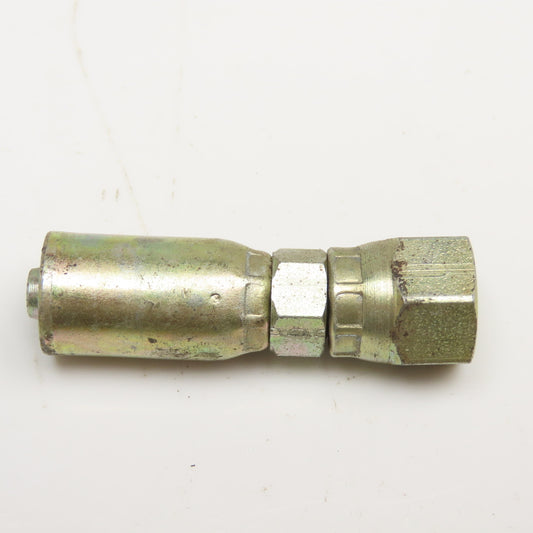 7/16"-20 (-4) JIC Female Swivel x 1/4" Crimp Hydraulic Hose Fitting