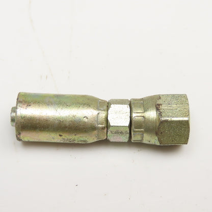 7/16"-20 (-4) JIC Female Swivel x 1/4" Crimp Hydraulic Hose Fitting