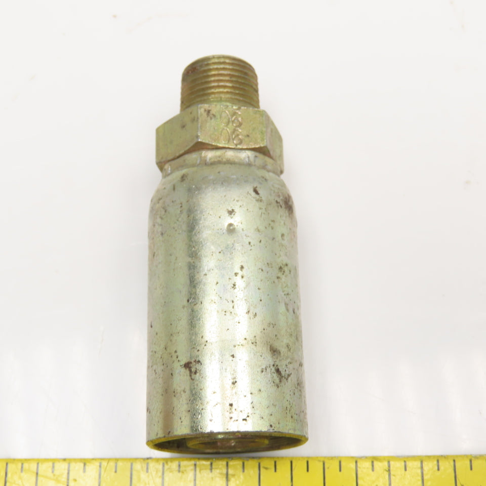5/8"-18 (-6) SAE Male Non Swivel x 5/8" (-10) Hose Crimp Hydraulic Fitting