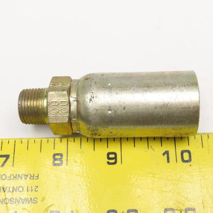 5/8"-18 (-6) SAE Male Non Swivel x 5/8" (-10) Hose Crimp Hydraulic Fitting