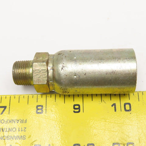 5/8"-18 (-6) SAE Male Non Swivel x 5/8" (-10) Hose Crimp Hydraulic Fitting