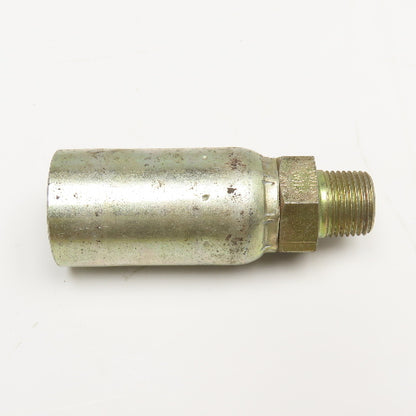 5/8"-18 (-6) SAE Male Non Swivel x 5/8" (-10) Hose Crimp Hydraulic Fitting