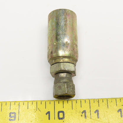 9/16"-18 (-4) JIC Female Swivel x 3/8" (-6) Hose Crimp Hydraulic Fitting