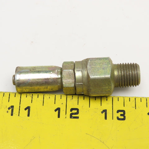 1/4"-18 (-4) Male NPSM Swivel x 1/4" (-4) Hose Crimp Hydraulic Fitting