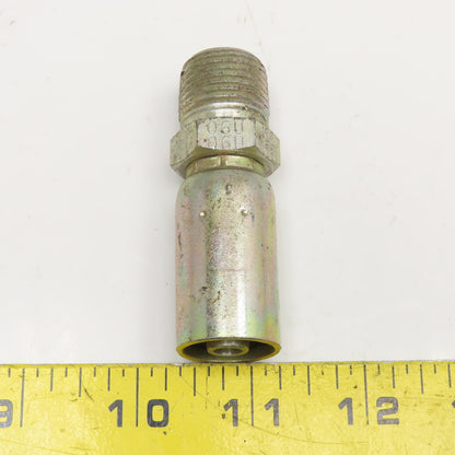 1/2"-14 (-8) NPSM Male Non Swivel x 3/8" (-6) Hose Crimp Hydraulic Fitting