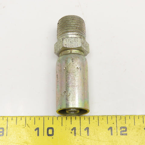 1/2"-14 (-8) NPSM Male Non Swivel x 3/8" (-6) Hose Crimp Hydraulic Fitting
