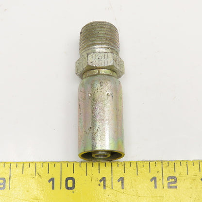 1/2"-14 (-8) NPSM Male Non Swivel x 3/8" (-6) Hose Crimp Hydraulic Fitting