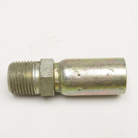 1/2"-14 (-8) NPSM Male Non Swivel x 3/8" (-6) Hose Crimp Hydraulic Fitting