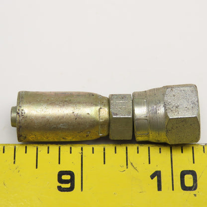 7/16-20 (-4) JIC Female Swivel x 1/4" (-4) Hose Crimp Hydraulic Fitting