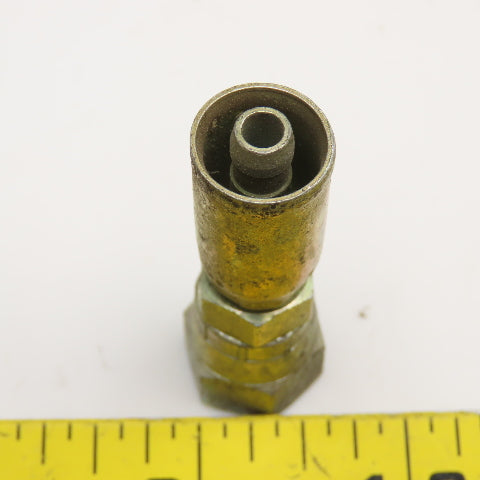 7/16-20 (-4) JIC Female Swivel x 1/4" (-4) Hose Crimp Hydraulic Fitting