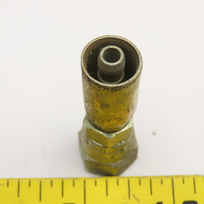 7/16-20 (-4) JIC Female Swivel x 1/4" (-4) Hose Crimp Hydraulic Fitting