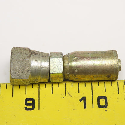 7/16-20 (-4) JIC Female Swivel x 1/4" (-4) Hose Crimp Hydraulic Fitting