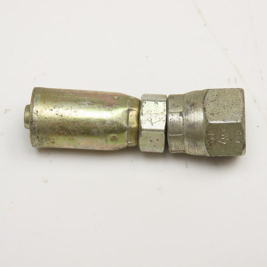 7/16-20 (-4) JIC Female Swivel x 1/4" (-4) Hose Crimp Hydraulic Fitting