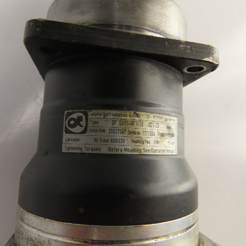 Siemens 1FT6031-4AK71-4AH0-Z SP 060-MF1-10-0C1-2S Servo Gear Reducer W/Encoder