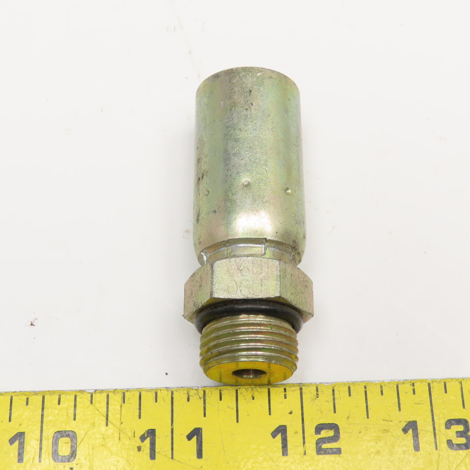 3/4"-16 (-8) Male ORB x 3/8" (-6) Hose Crimp Hydraulic Fitting
