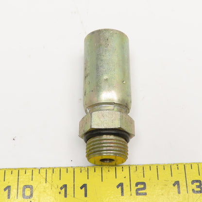 3/4"-16 (-8) Male ORB x 3/8" (-6) Hose Crimp Hydraulic Fitting