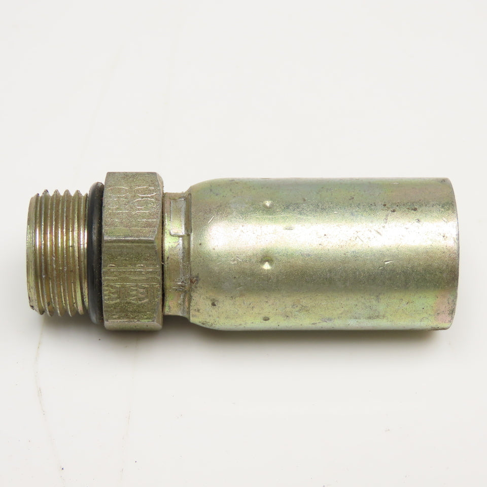 3/4"-16 (-8) Male ORB x 3/8" (-6) Hose Crimp Hydraulic Fitting