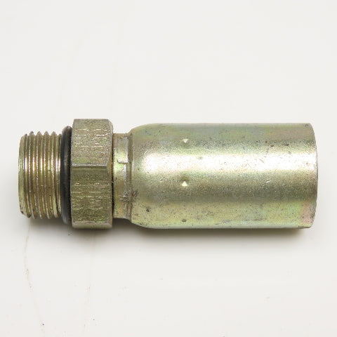 3/4"-16 (-8) Male ORB x 3/8" (-6) Hose Crimp Hydraulic Fitting