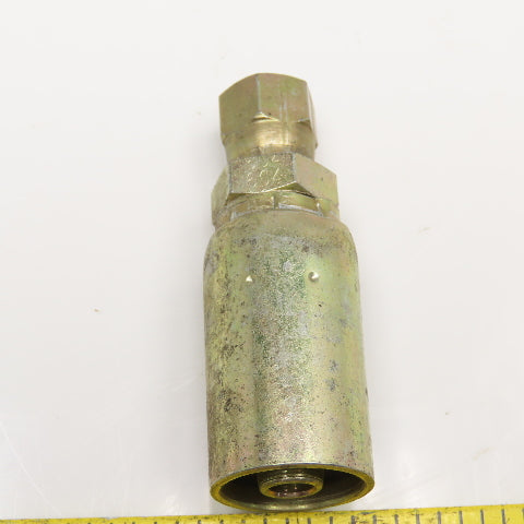 7/16"-20 (-4) JIC Female Swivel x 3/8" (-6) Hose Crimp Hydraulic Fitting
