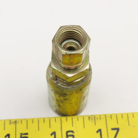 7/16"-20 (-4) JIC Female Swivel x 3/8" (-6) Hose Crimp Hydraulic Fitting