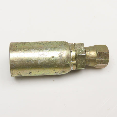 7/16"-20 (-4) JIC Female Swivel x 3/8" (-6) Hose Crimp Hydraulic Fitting