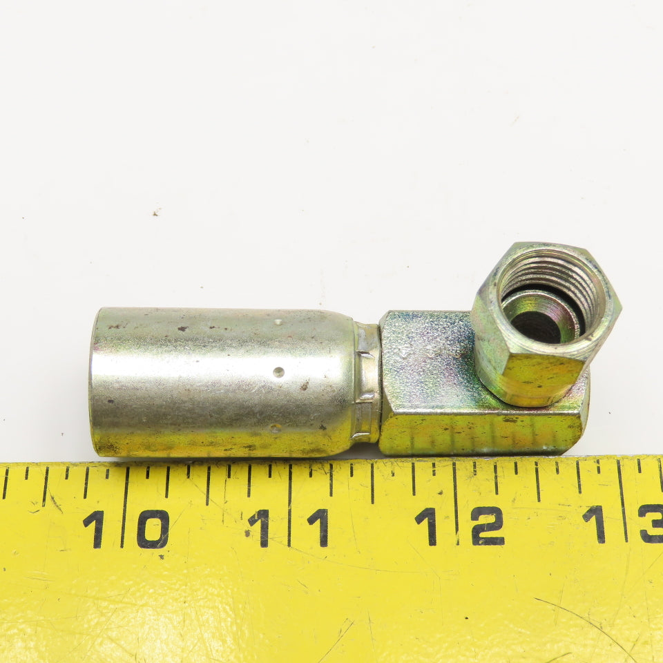 -4 JIC Female Swivel x 3/8" (-6) Hose Crimp Hydraulic 90° Elbow