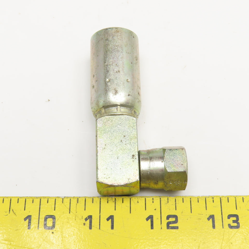 -4 JIC Female Swivel x 3/8" (-6) Hose Crimp Hydraulic 90° Elbow