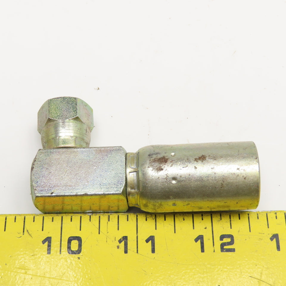 -4 JIC Female Swivel x 3/8" (-6) Hose Crimp Hydraulic 90° Elbow