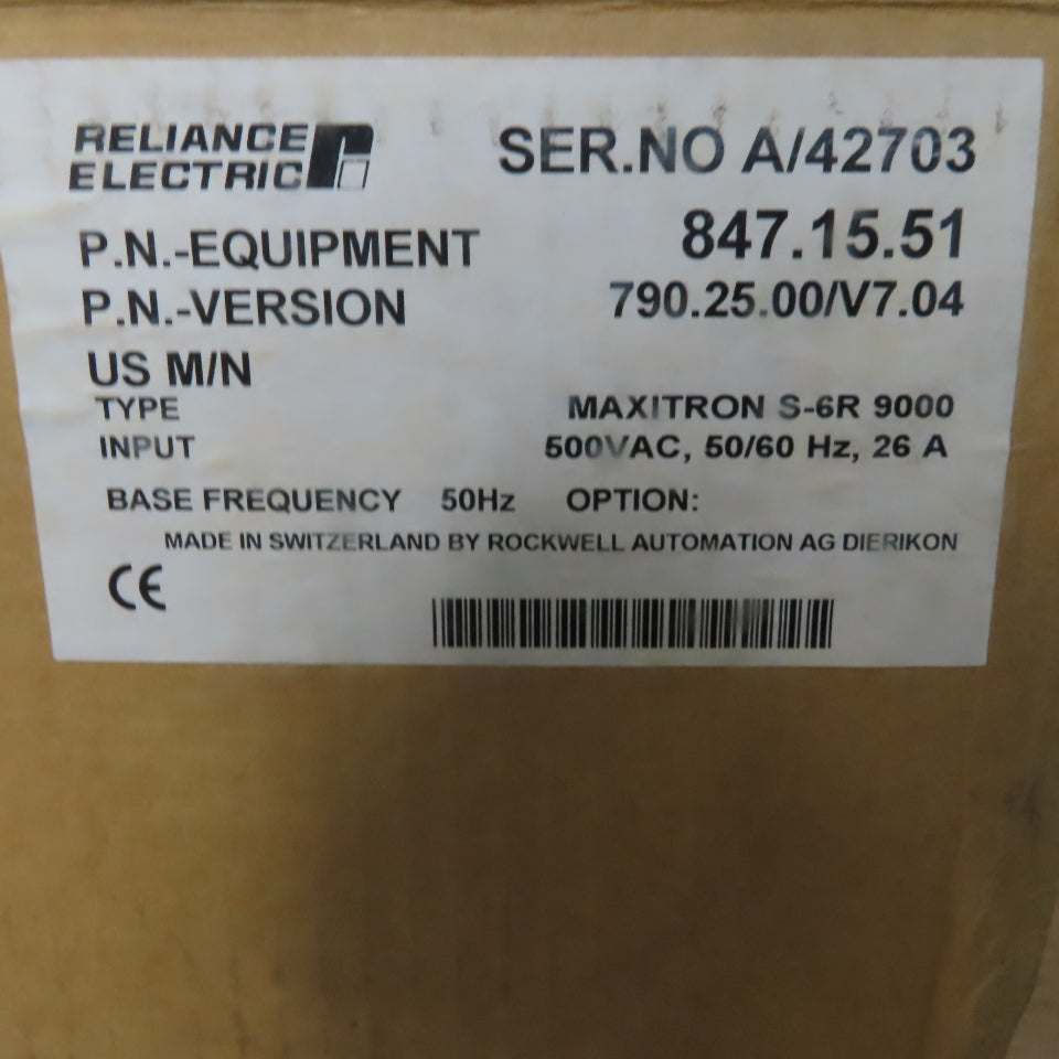 Reliance Electric Maxitron S-6R 9000 Three Phase DC Drive Regenerative Drive
