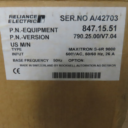 Reliance Electric Maxitron S-6R 9000 Three Phase DC Drive Regenerative Drive