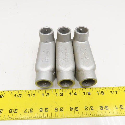 L.E. Mason Red O Dot 3/4" Conduit Body LB Elbow Lot Of 3