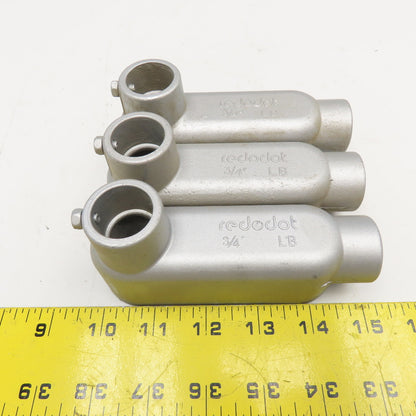 L.E. Mason Red O Dot 3/4" Conduit Body LB Elbow Lot Of 3