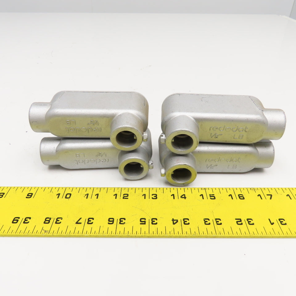 L.E. Mason Red O Dot 1/2" Conduit Body LB Slip Fit Lot Of 4