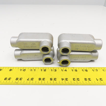L.E. Mason Red O Dot 1/2" Conduit Body LB Slip Fit Lot Of 4