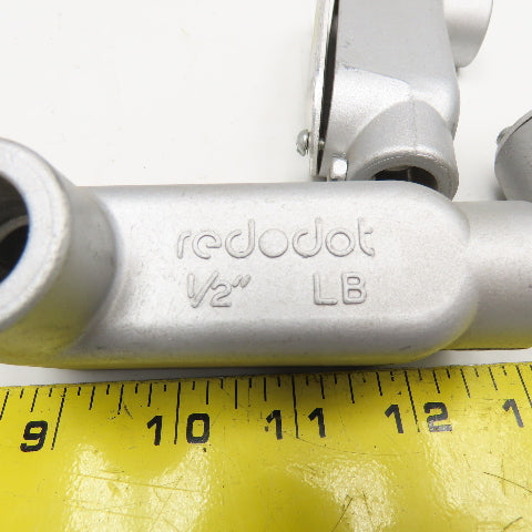 L.E. Mason Red O Dot 1/2" Conduit Body LB Slip Fit Lot Of 4